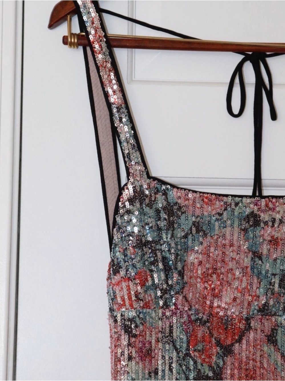 For Love & Lemons NWOT Ladonna dress sequins romantic floral feminine size M - Picture 3 of 6